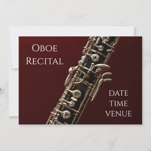 Oboe Recital elegant concert performance Invitation