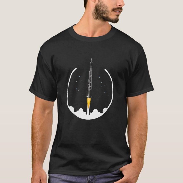 Oboe  Rocket Funny Oboist Funny Oboe T-Shirt (Front)