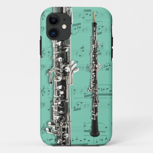 Oboe  sheet music phone case Pick color iPhone 11 Case