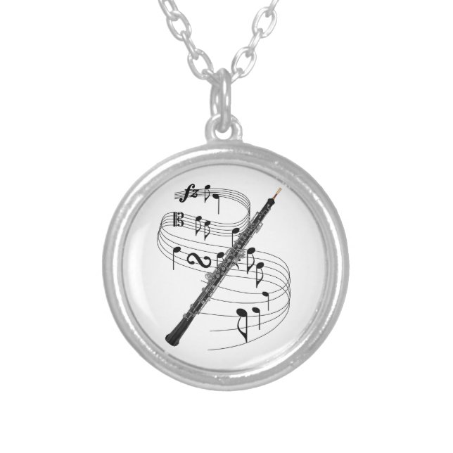 Oboe Silver Plated Necklace (Front)
