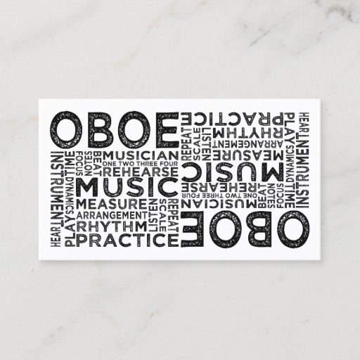 Customizable Oboe Typography Business Card Template