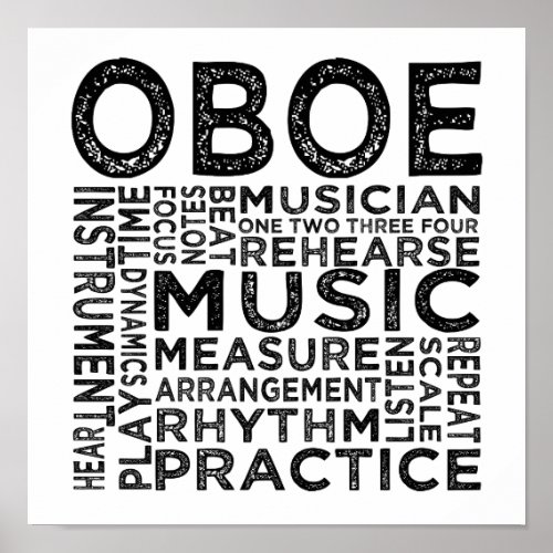 Oboe Typography Poster