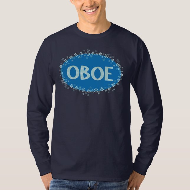 Oboe Winter Snowflakes T-Shirt (Front)