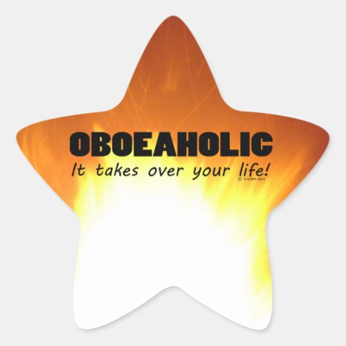 Oboeaholic Life Star Sticker
