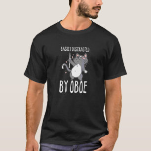 Oboist Music Orchestra Cat Playing Oboe Instrument T-Shirt