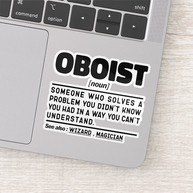Oboist Noun Definition Band Memes Oboe Player Sticker (Detail)
