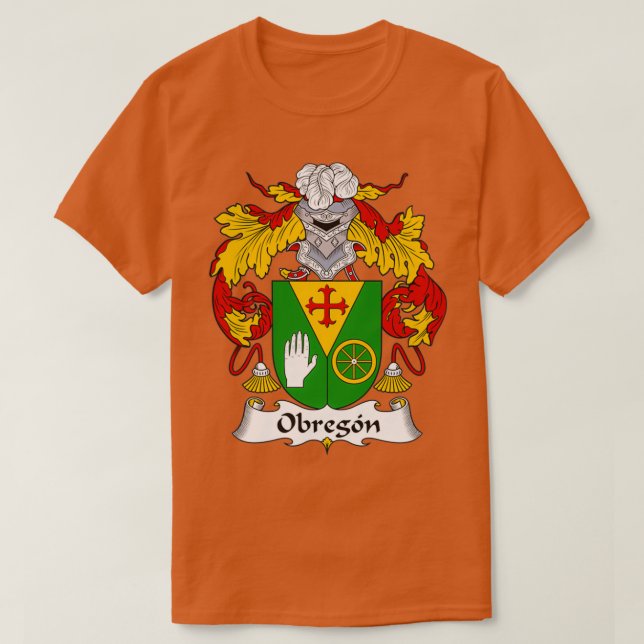 Obregon Coat of Arms Family Crest  T-Shirt (Design Front)