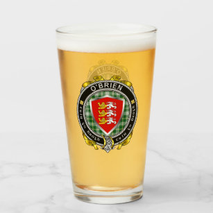 O'Brien/Brien Irish Shield Beer Glass