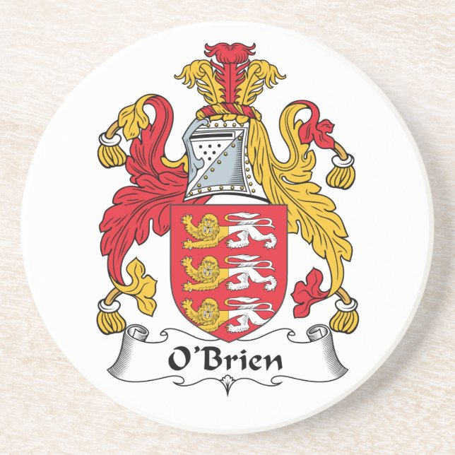 O'Brien Family Crest Drink Coaster (Front)