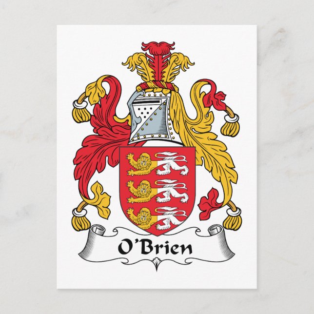 O'Brien Family Crest Postcard (Front)