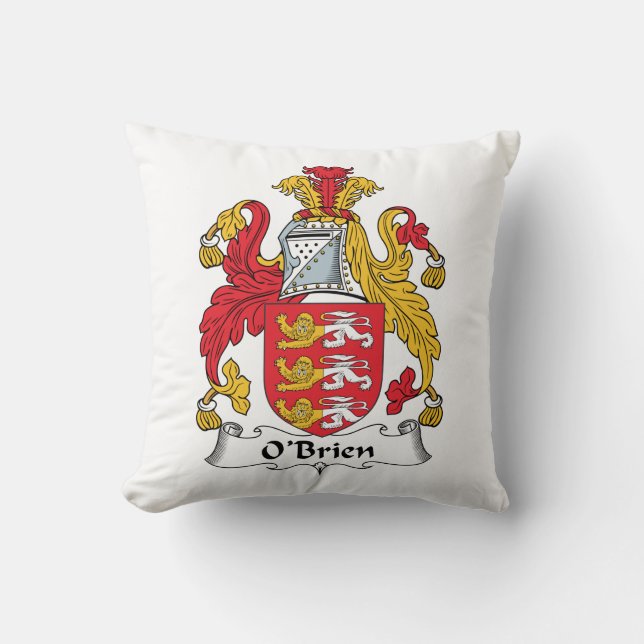 O'Brien Family Crest Throw Pillow (Front)