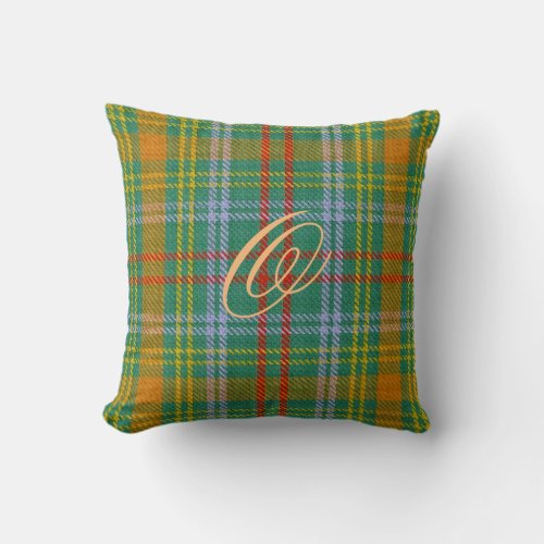 OBrien Tartan Monogram Pillow