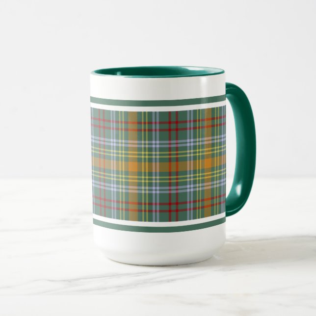O'Brien Tartan Pattern Colorful Irish Plaid Mug (Front Right)