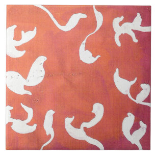 Observance Folk Art by AnyaC Ceramic Tile