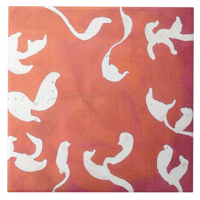 Observance Folk Art by AnyaC Ceramic Tile (Front)