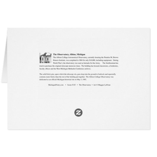 Observatory, Albion College (Back Horizontal)