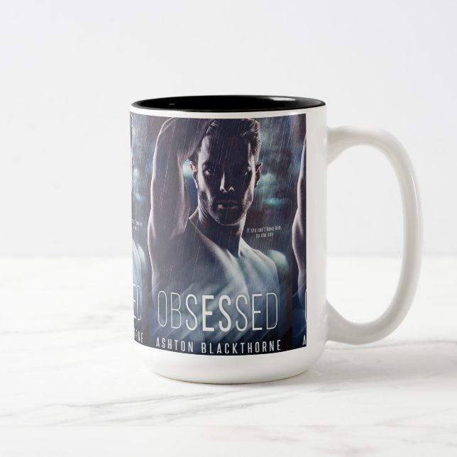 Obsessed - TOTALLY OBSESSED 15 oz. Mug! Two-Tone Coffee Mug (Right)