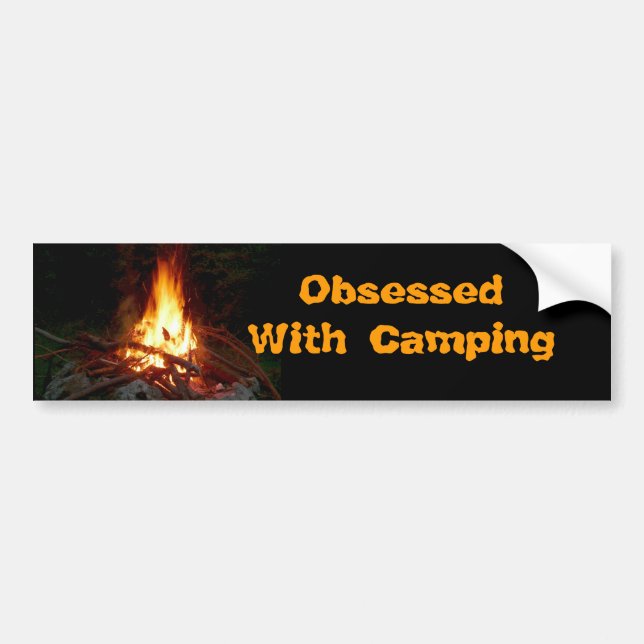Obsessed With Camping Bumper Sticker (Front)