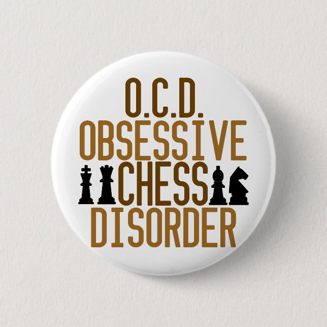 Obsessed with Chess Pinback Button (Front)