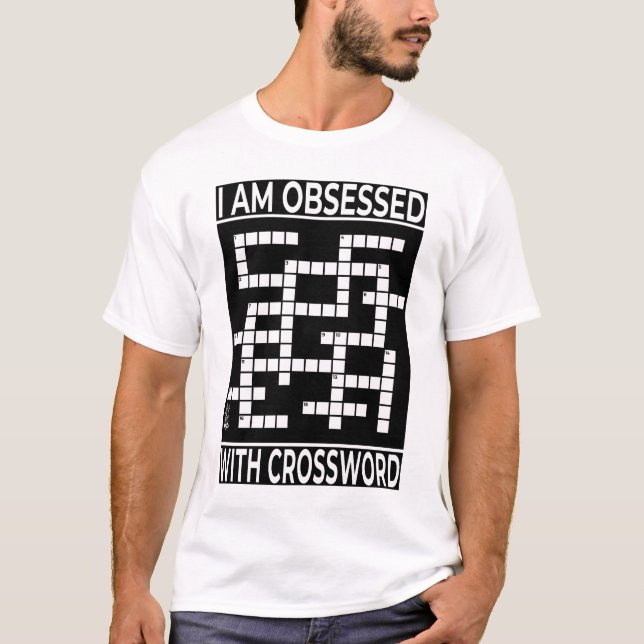 Obsessed With Crossword Men White T-Shirt (Front)