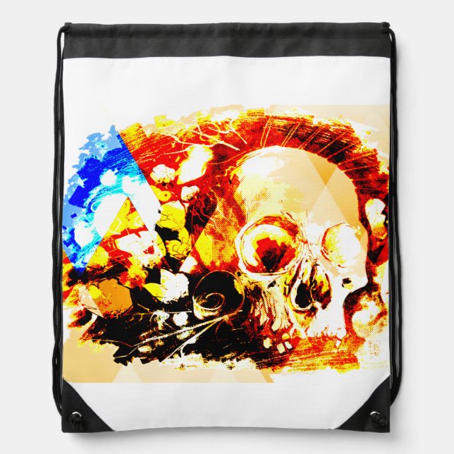 obsessed with skull drawstring bag (Front)