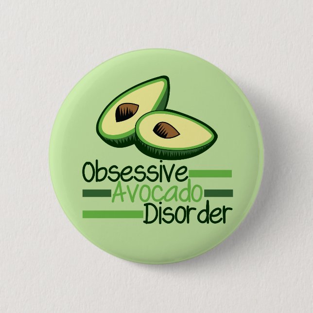 Obsessive Avocado Disorder Cool Green Pinback Button (Front)