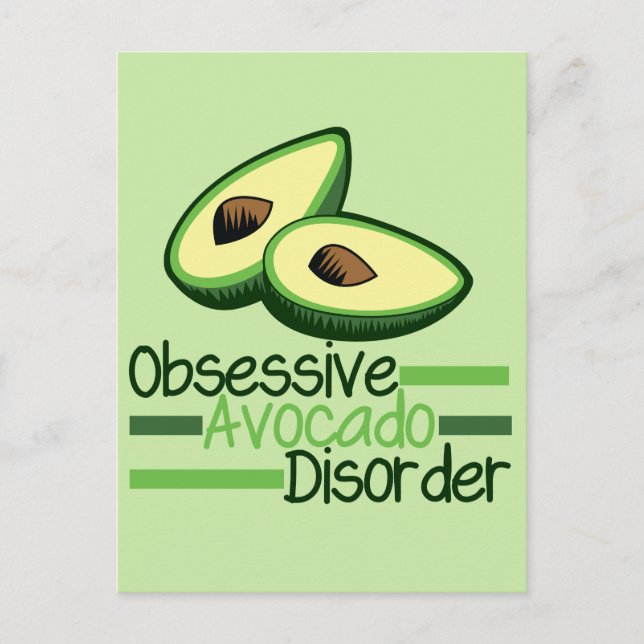 Obsessive Avocado Disorder Cool Green Postcard (Front)