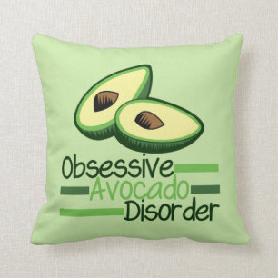 Obsessive Avocado Disorder Cool Green Throw Pillow