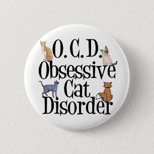 Obsessive Cat Disorder Button
