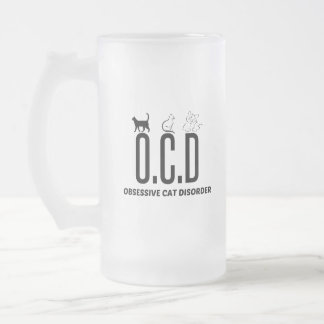 OBSESSIVE CAT DISORDER FROSTED GLASS BEER MUG