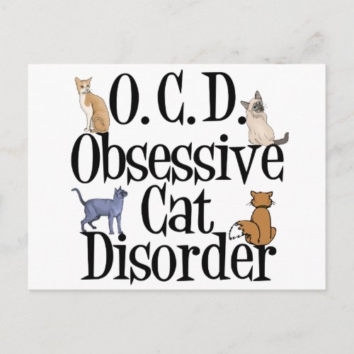 Obsessive Cat Disorder Postcard