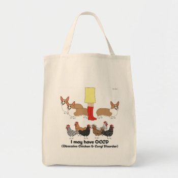 Obsessive Chicken & Corgi Disorder Tote Bag by ChickinBoots at Zazzle