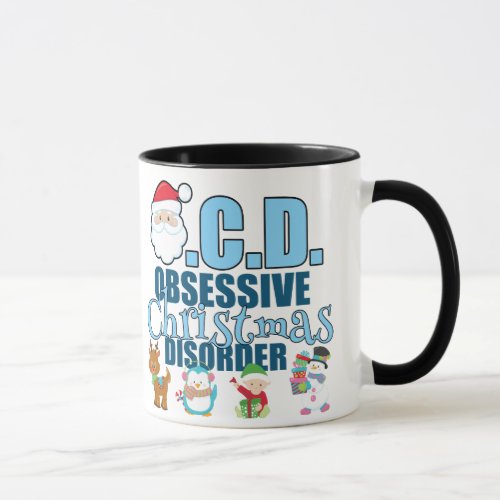 Obsessive Christmas Disorder blue Mug