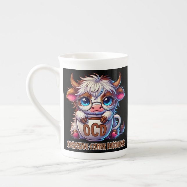 Obsessive Coffee Disorder  Bone China Mug (Left)