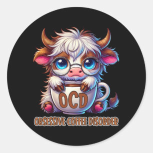 Obsessive Coffee Disorder Classic Round Sticker