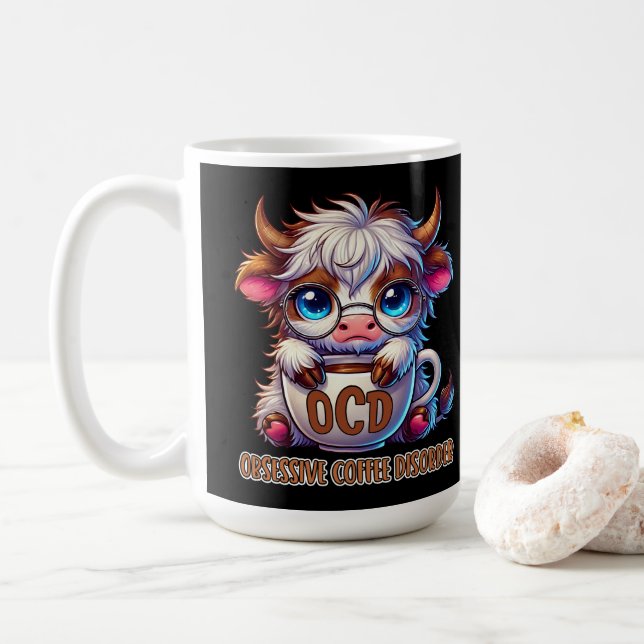 Obsessive Coffee Disorder  Coffee Mug (With Donut)