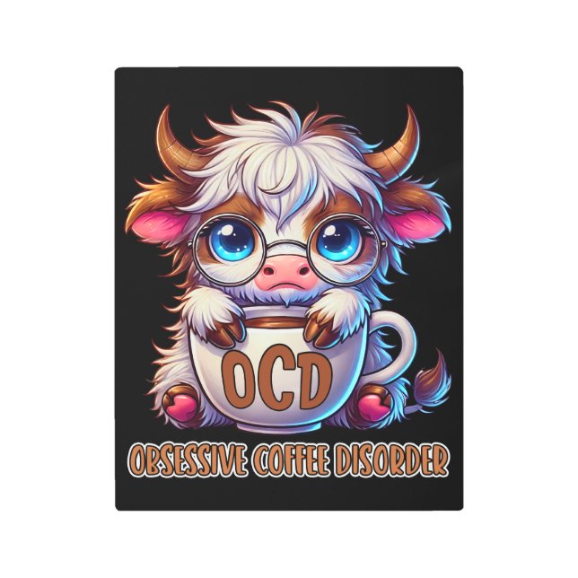 Obsessive Coffee Disorder  Metal Print (Front)