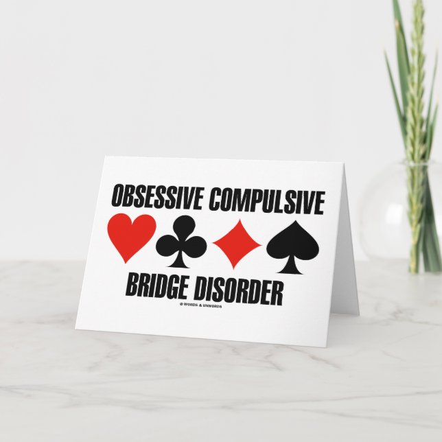 Obsessive Compulsive Bridge Disorder (OCBD) Card (Front)