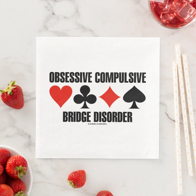 Obsessive Compulsive Bridge Disorder (OCBD) Paper Dinner Napkins (Insitu)