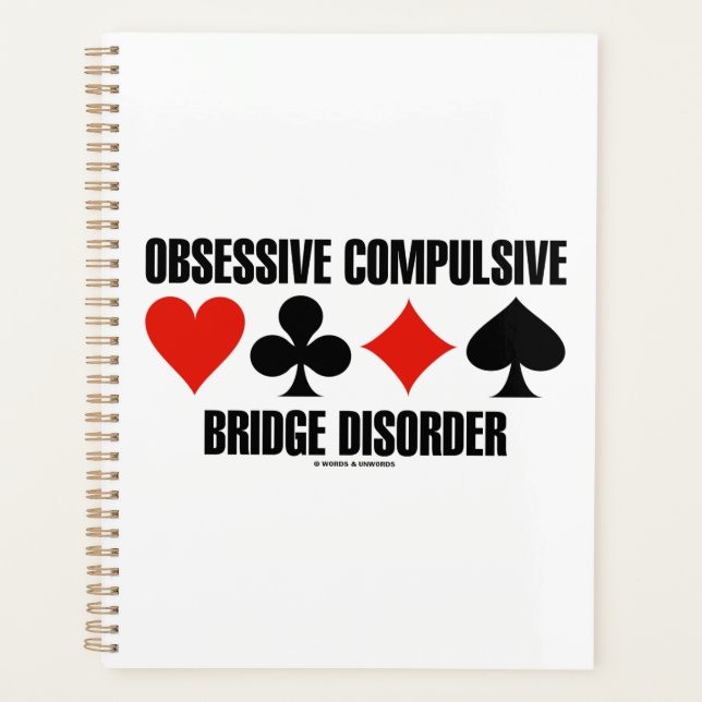 Obsessive Compulsive Bridge Disorder (OCBD) Planner (Front)