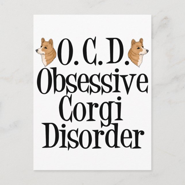 Obsessive Corgi Disorder Postcard (Front)