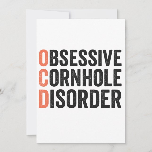 Obsessive Cornhole Disorder Funny Cornhole Gift Invitation (Front)