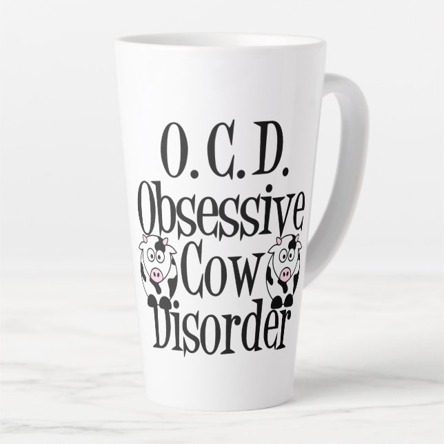 Obsessive Cow Disorder Humor Latte Mug (Right Angle)
