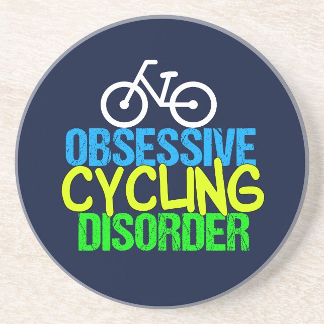 Obsessive Cycling Disorder Cyclist Sandstone Coaster (Front)