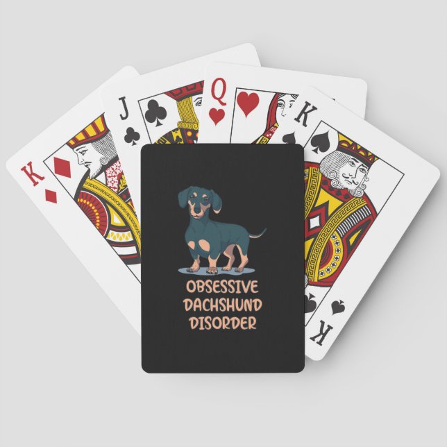 Obsessive Dachshund Disord Poker Cards (Back)