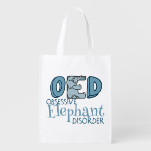 Obsessive Elephant Disorder Reusable Grocery Bag