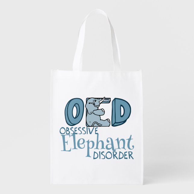 Obsessive Elephant Disorder Reusable Grocery Bag (Front)