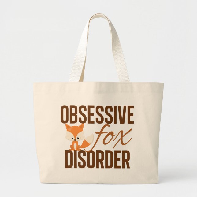 Obsessive Fox Disorder Cute Large Tote Bag (Front)