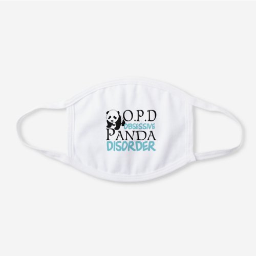 Obsessive Panda Disorder White Cotton Face Mask