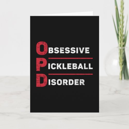 Obsessive Pickleball Disorder Pickleball Player Card